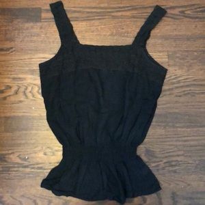 Black tank with elastic waist